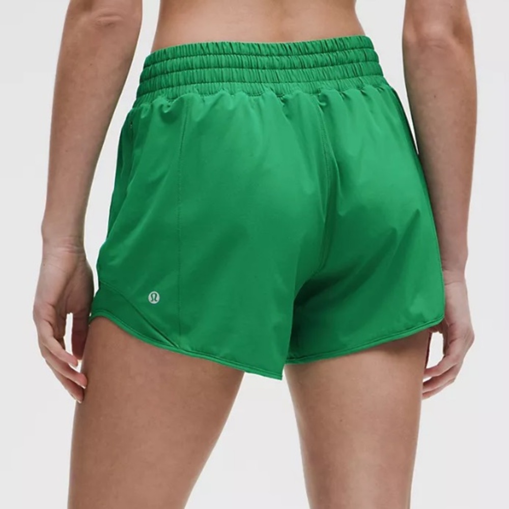 Lululemon raceway green hotty hot 4 inch inseam shorts brand new NWT 10